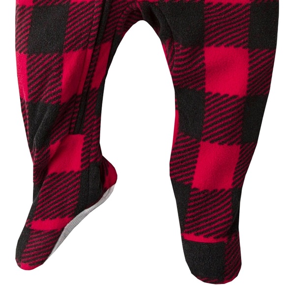 ♥️🖤 Gerber Red and Black Checkered Kids Footie - Picture 3 of 4